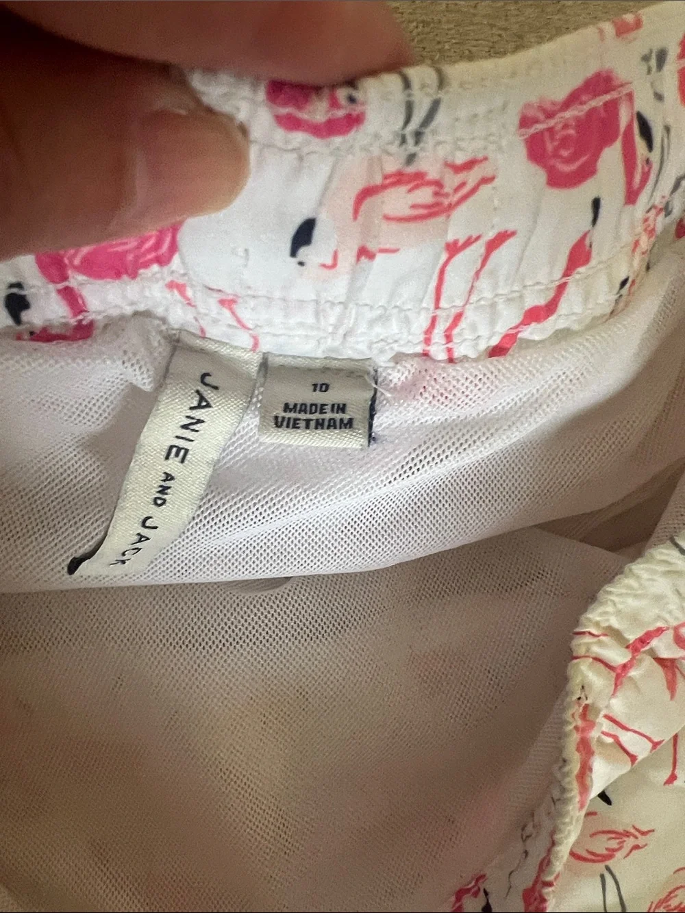Janie and Jack Boys Pink Flamingo Print Swim Shorts